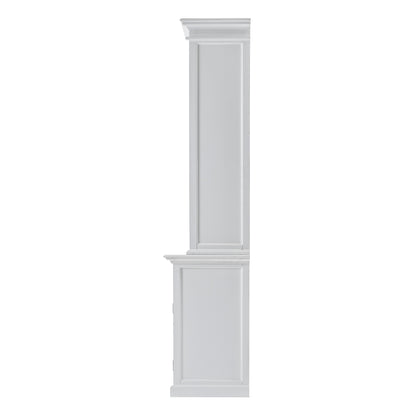 White Solid Wood Adjustable Two Tier Bookcase