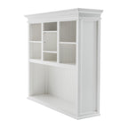 White Solid Wood Adjustable Two Tier Bookcase