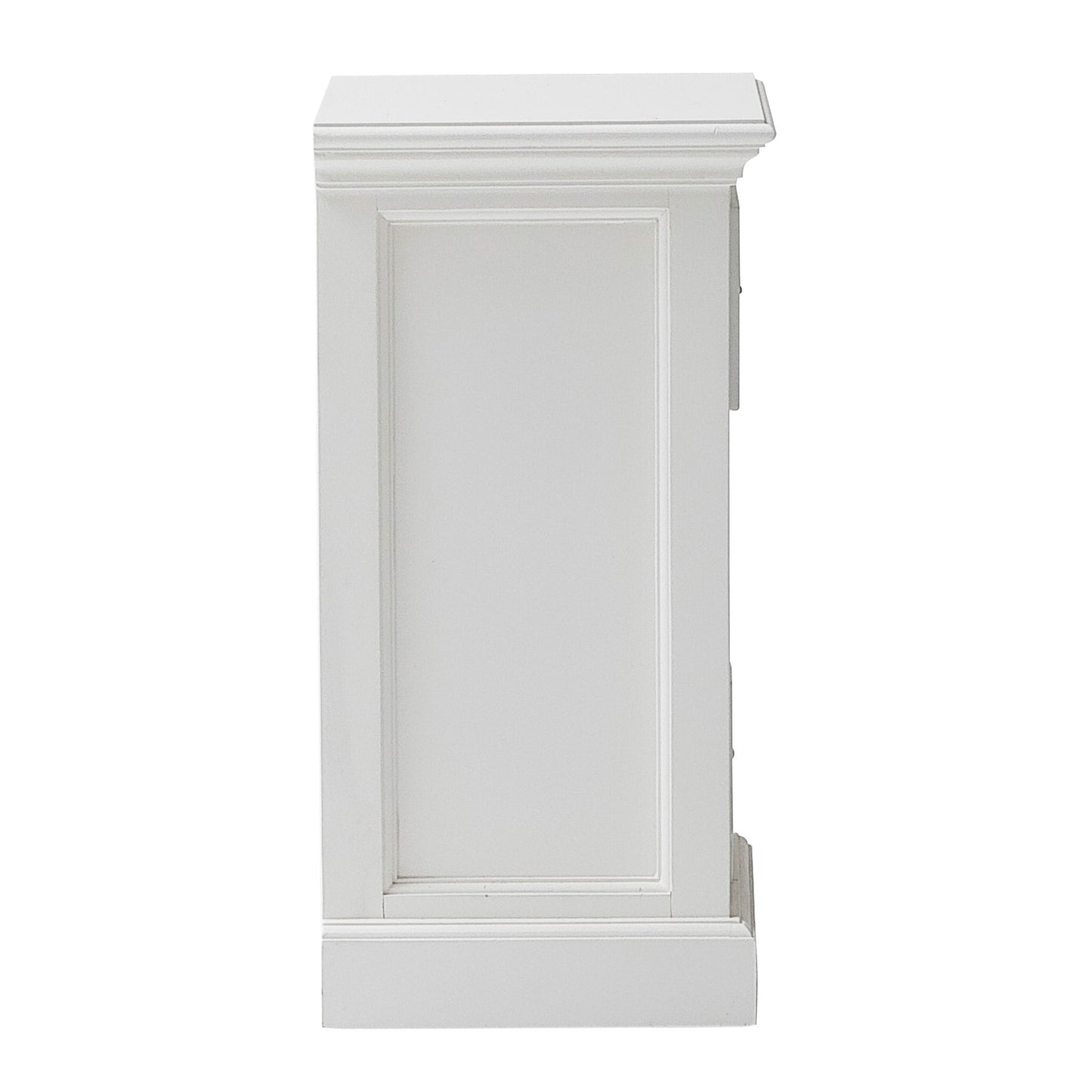 24" White Solid Wood Two Drawer Nightstand