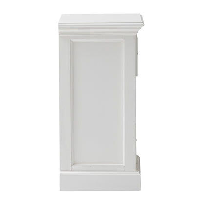 24" White Solid Wood Two Drawer Nightstand
