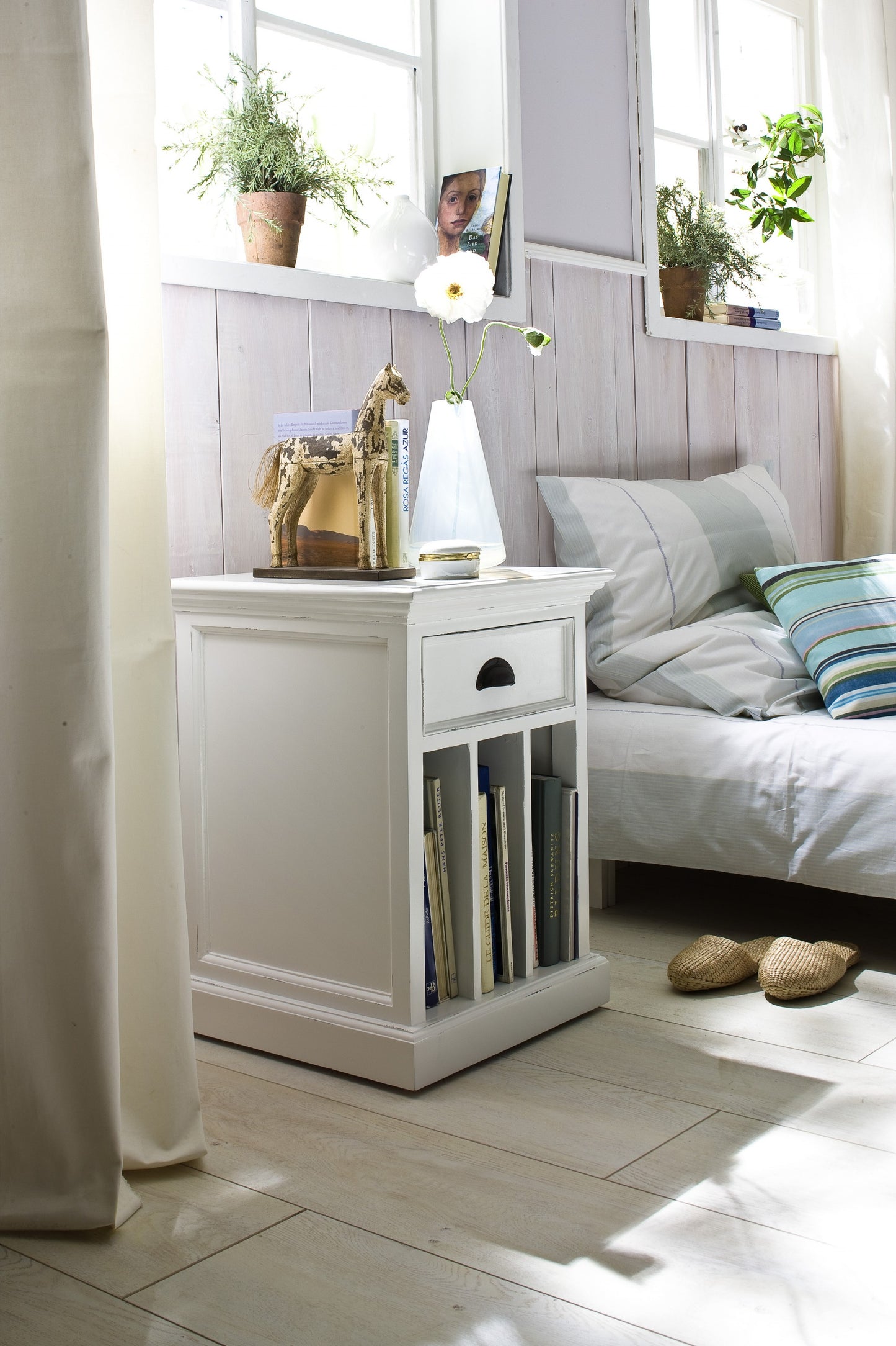 24" Solid Wood and Wood Nightstand