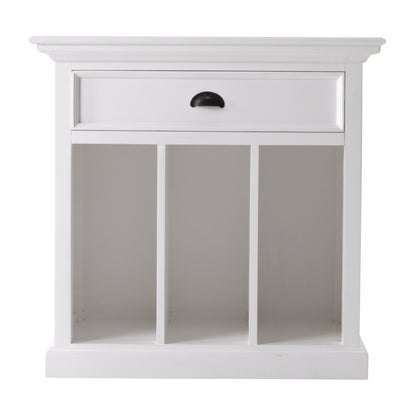 31" White Solid and Manufactured Wood Nightstand