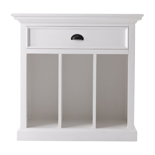 31" White Solid and Manufactured Wood Nightstand
