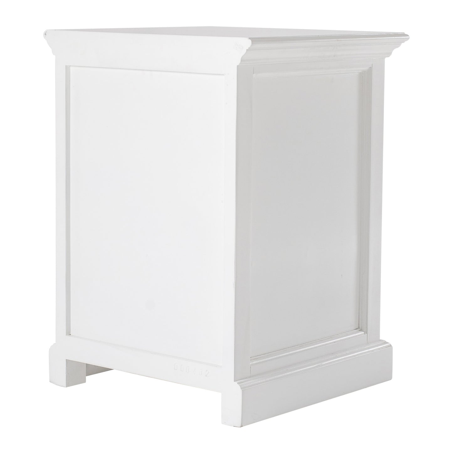 24" White Solid Wood Distressed One Drawer Nightstand