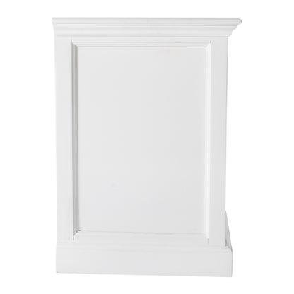 24" White Solid Wood Distressed One Drawer Nightstand