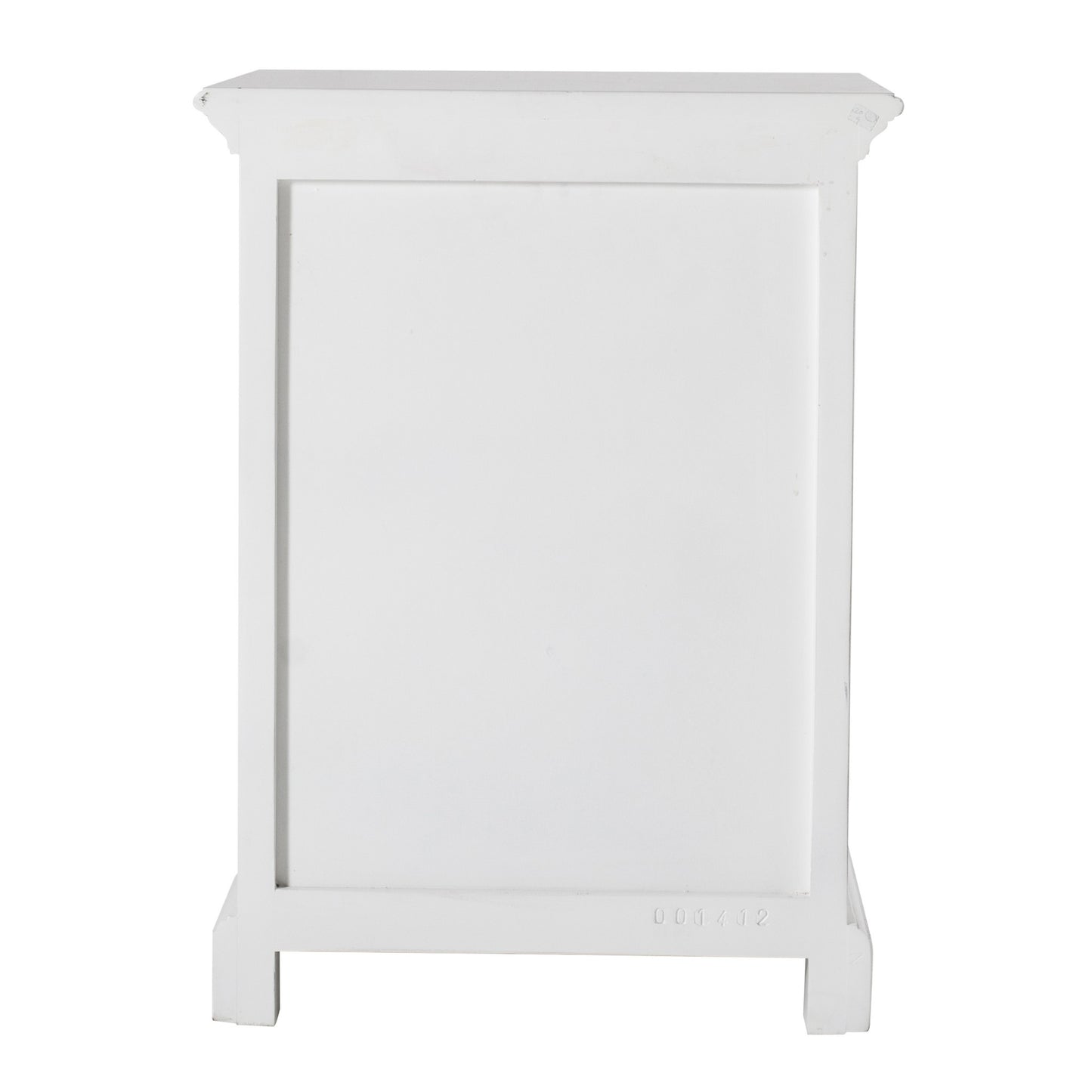 24" White Solid Wood Distressed One Drawer Nightstand