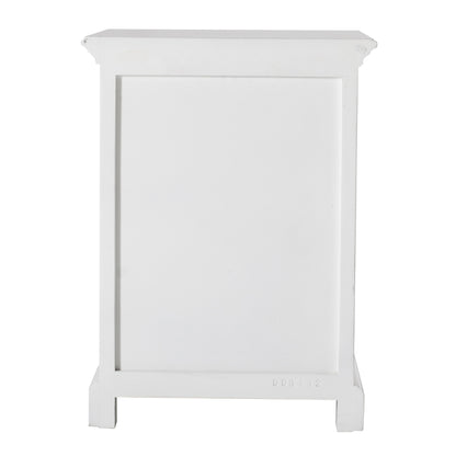 24" White Solid Wood Distressed One Drawer Nightstand