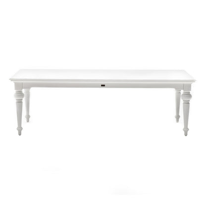 94" White Solid Wood Dining Table