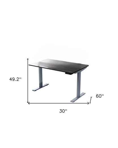 30" Adjustable Black and Gray Stainless Steel Standing Desk