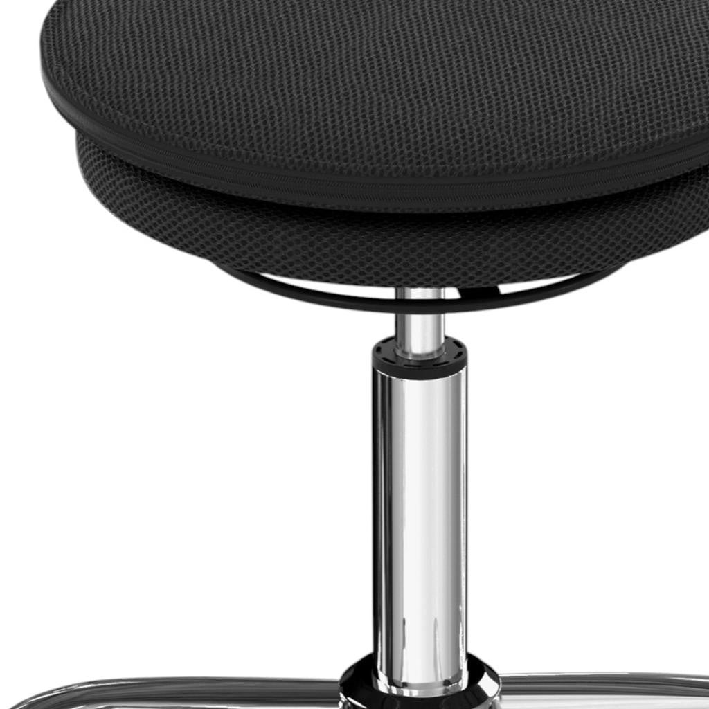 Black and Silver Adjustable Height Swivel Rolling Office Chair