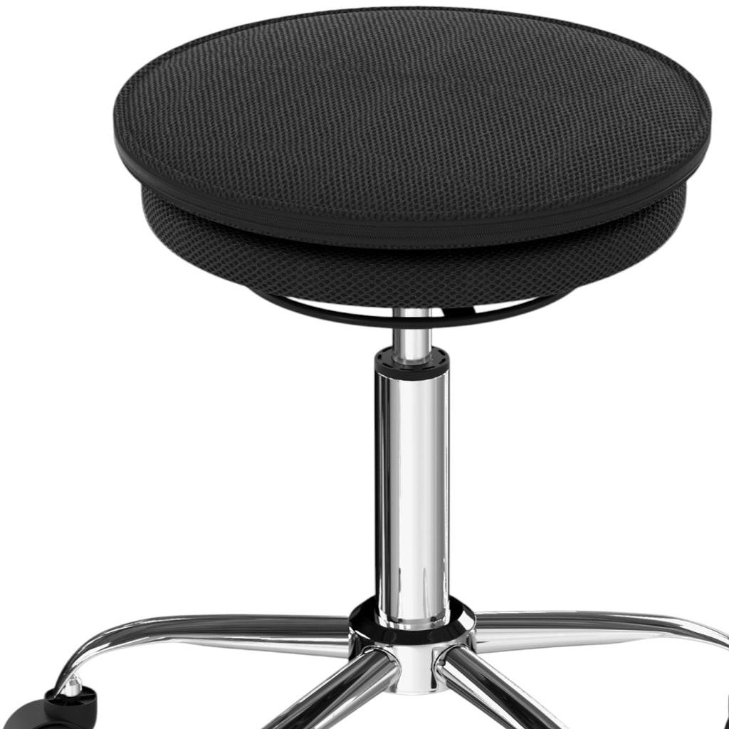 Black and Silver Adjustable Height Swivel Rolling Office Chair