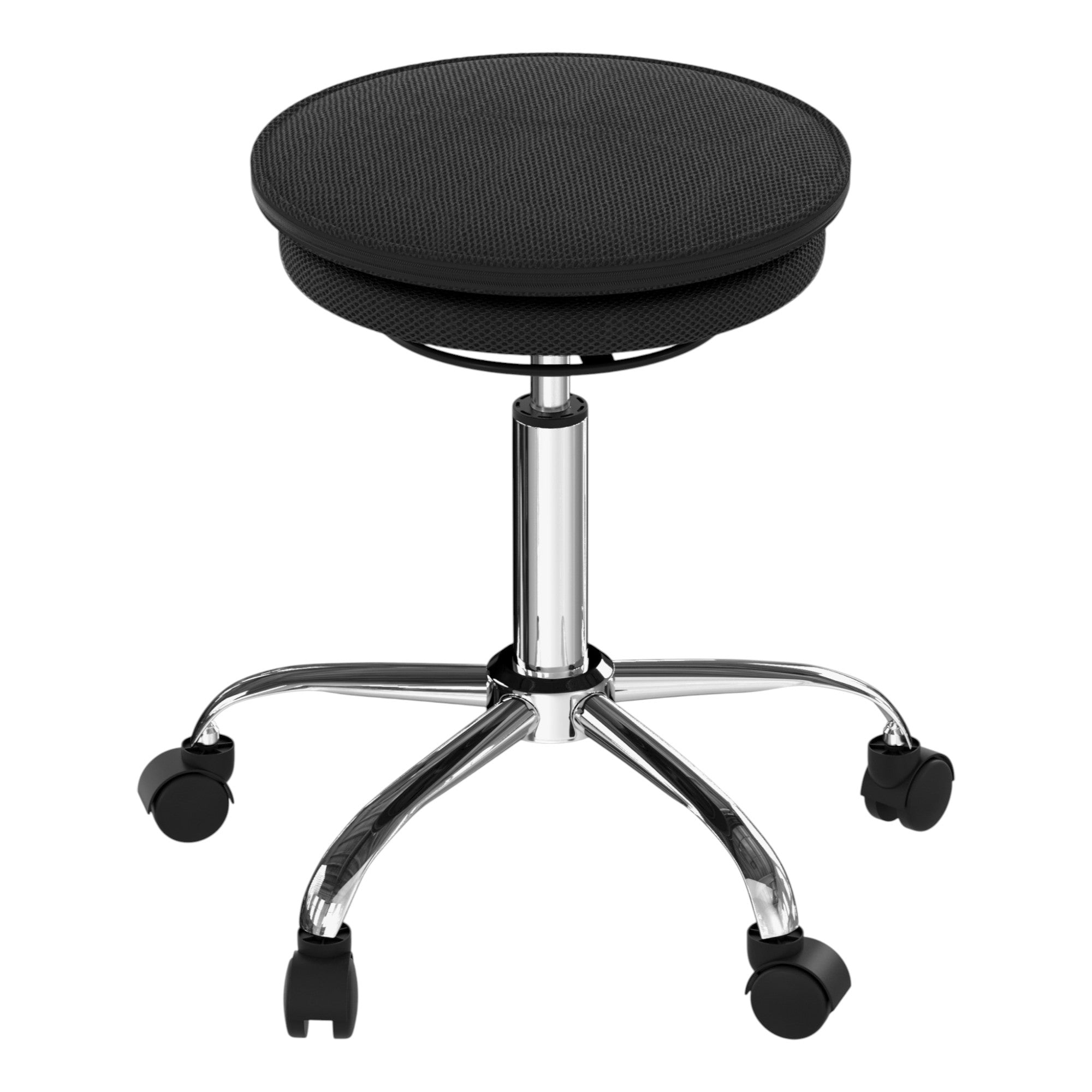 Black and Silver Adjustable Height Swivel Rolling Office Chair