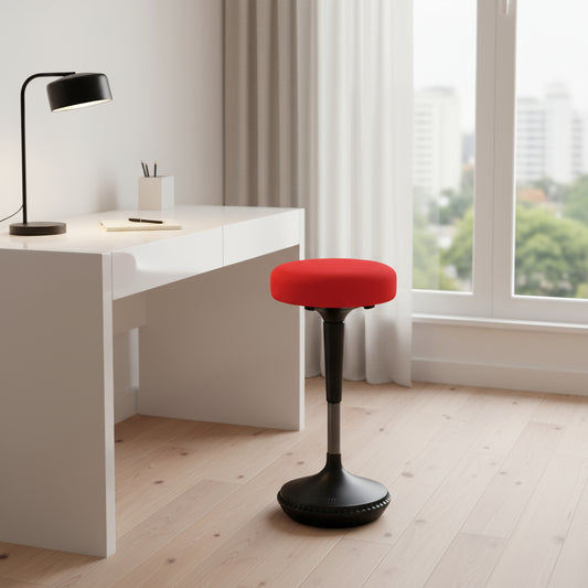 Red and Black Adjustable Height Swivel Office Chair