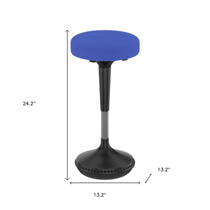 Blue and Black Adjustable Height Swivel Office Chair