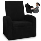 Kids Black Comfy Upholstered Recliner Chair with Storage