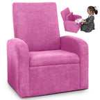 Kids Pink Comfy Upholstered Recliner Chair with Storage