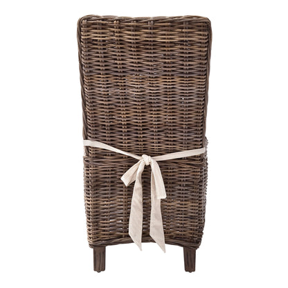 Set of Two Cream and Brown Dining Parsons Chairs