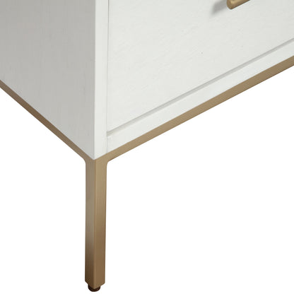 26" Solid Wood and Wood Two Drawer Nightstand