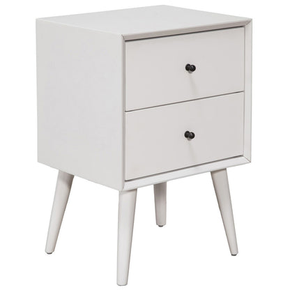 26" Solid Wood and Wood Two Drawer Nightstand