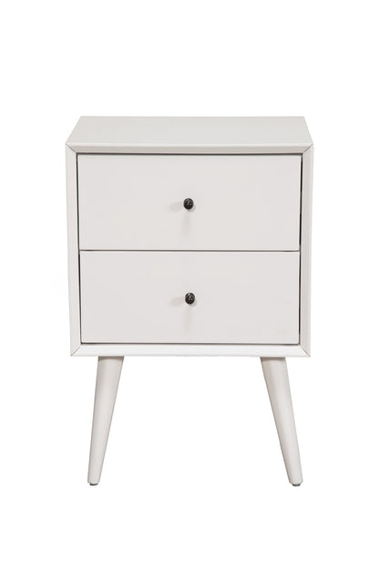 26" Solid Wood and Wood Two Drawer Nightstand