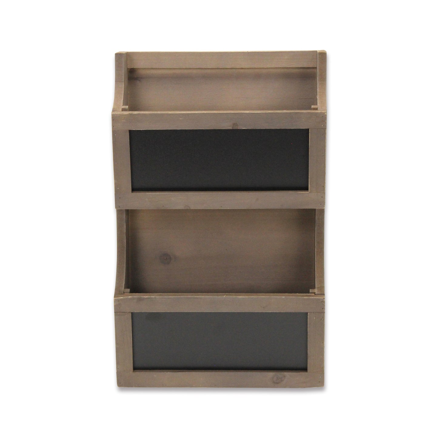Set of Two Brown Solid Wood File Organizer