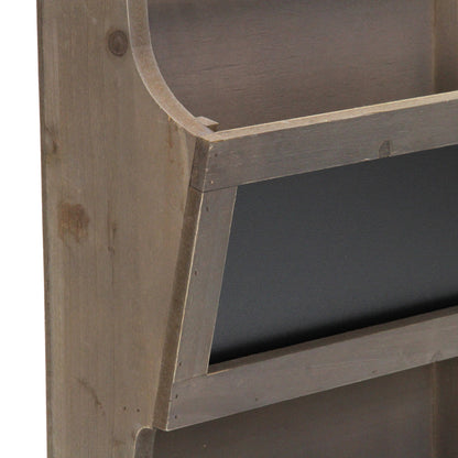 Set of Two Brown Solid Wood File Organizer