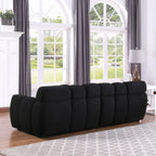 87.4 Length ,35.83inch Deepth ,human Body Structure For USA People, Marshmallow Sofa,boucle Sofa ,3 Seater, Black BOUCLE