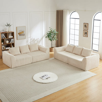 Minimalist 3+3 Seater Corduroy Sofa Set