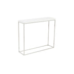35" White and Silver Frame Console Table