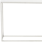 35" White and Silver Frame Console Table