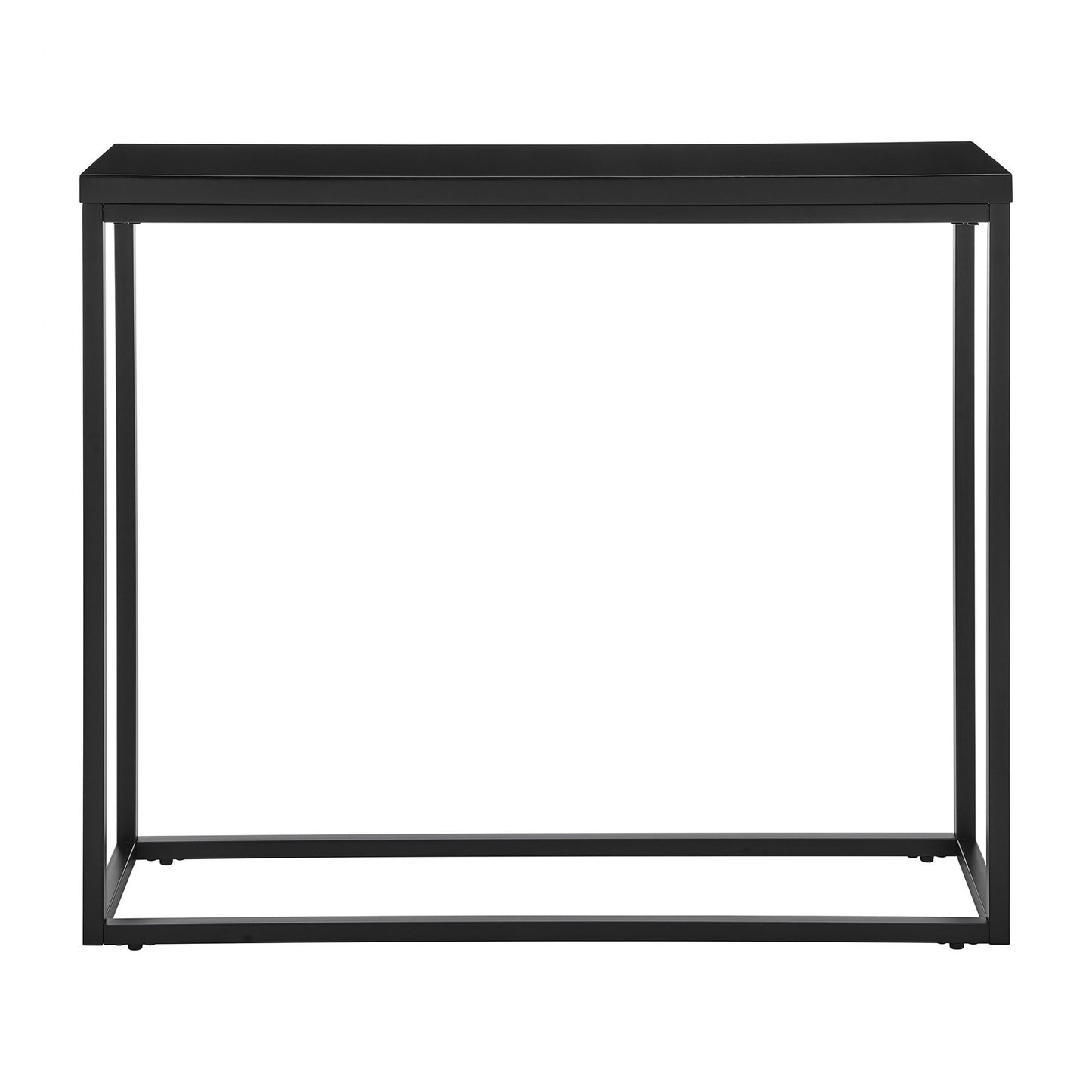 35" Black Wood and Steel Frame Console Table