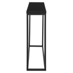 35" Black Wood and Steel Frame Console Table
