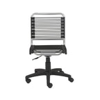 Black and Silver Adjustable Swivel Bungee Rolling Office Chair