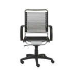 Black and Silver Adjustable Swivel Bungee Rolling Office Chair