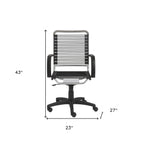 Black and Silver Adjustable Swivel Bungee Rolling Office Chair