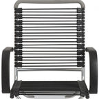 Black and Silver Adjustable Swivel Bungee Rolling Office Chair