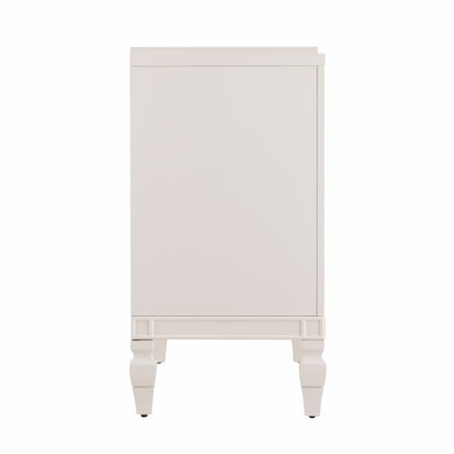 64" White Solid Wood Sideboard with Four Doors