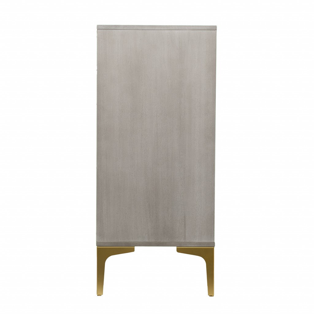 32" Gray Solid Wood Sideboard with Two Doors