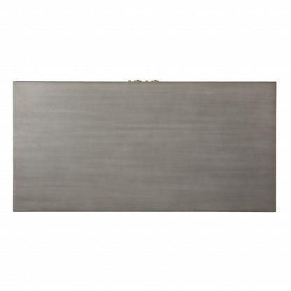 32" Gray Solid Wood Sideboard with Two Doors