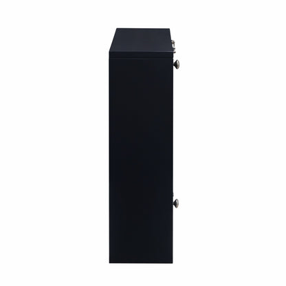 26" Black Wood Wall Mounted Folding Floating Desk