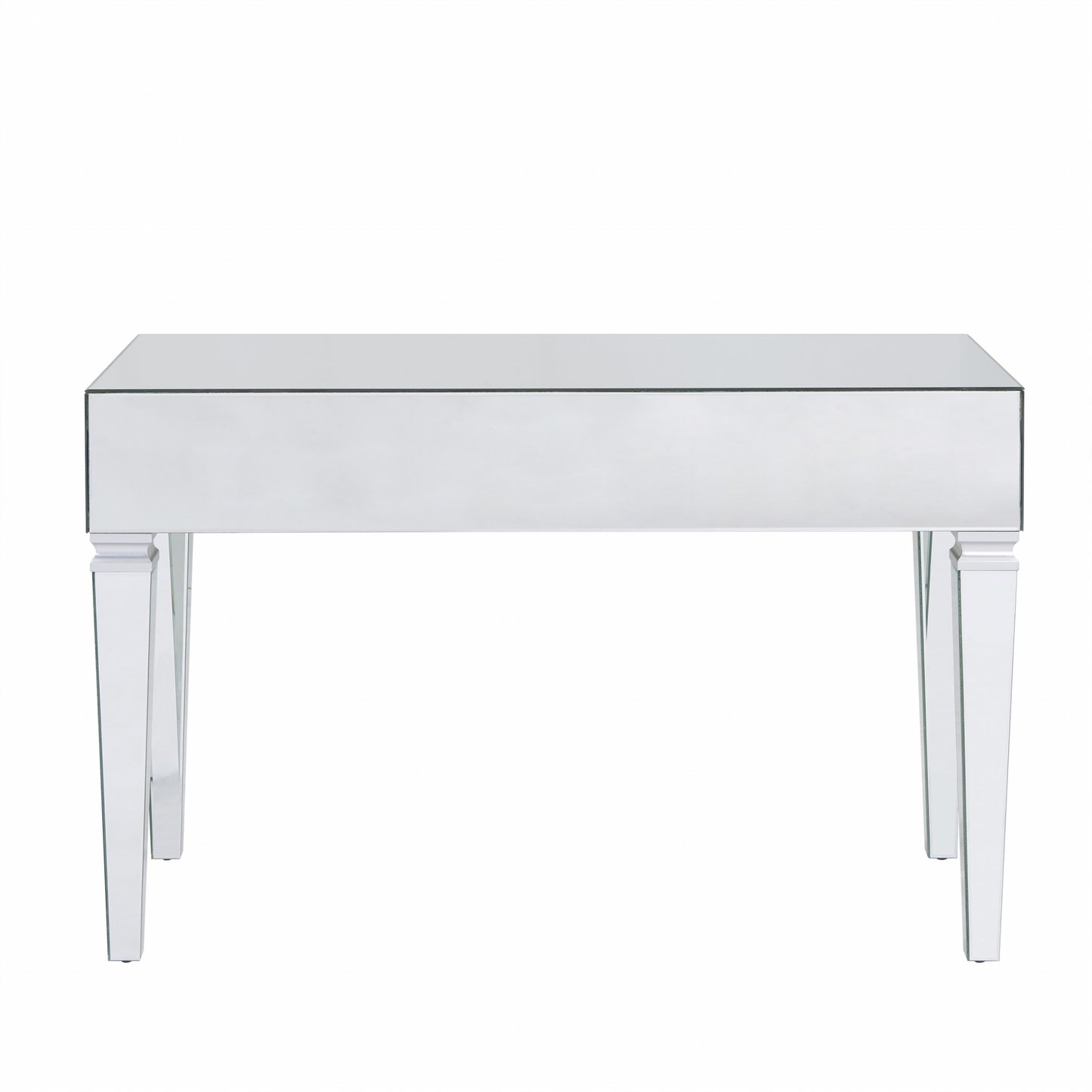 47" Silver Mirrored Writing Desk With Three Drawers