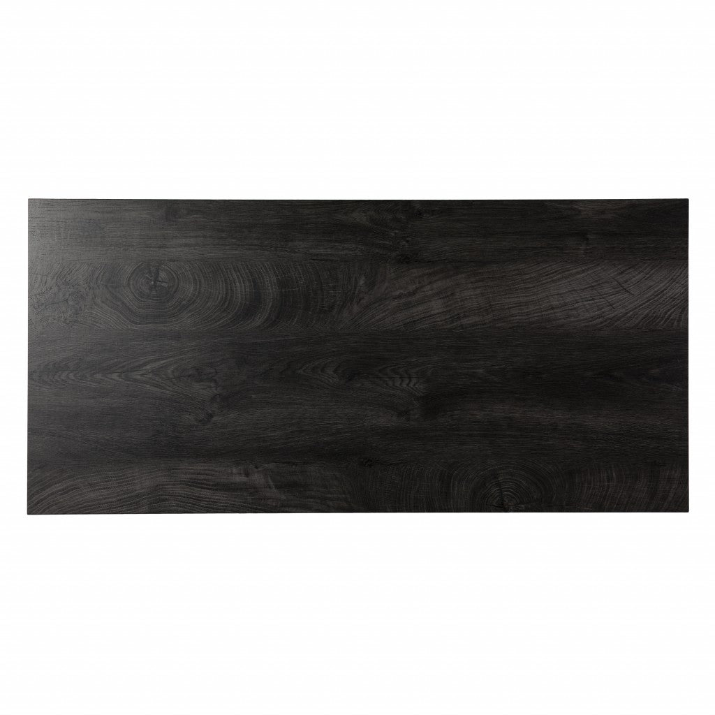 45" Black and Brown Writing Desk