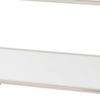 43" Silver Mirrored And Metal Rectangular Mirrored Coffee Table