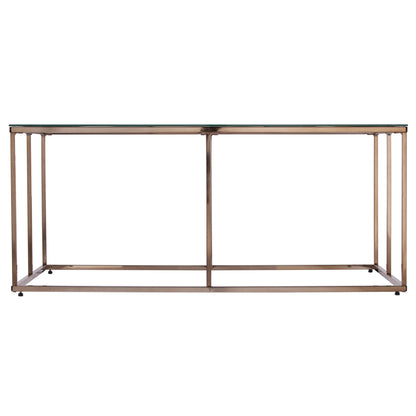 42" Clear and Champagne Glass and Metal Coffee Table