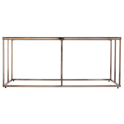42" Clear and Champagne Glass and Metal Coffee Table