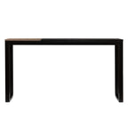 56" Natural and Black and Black Sled Console Table