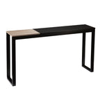 56" Natural and Black and Black Sled Console Table