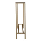 56" Silver and Gold Mirrored Glass Console Table