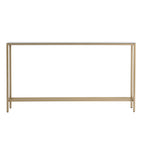 56" Silver and Gold Mirrored Glass Console Table