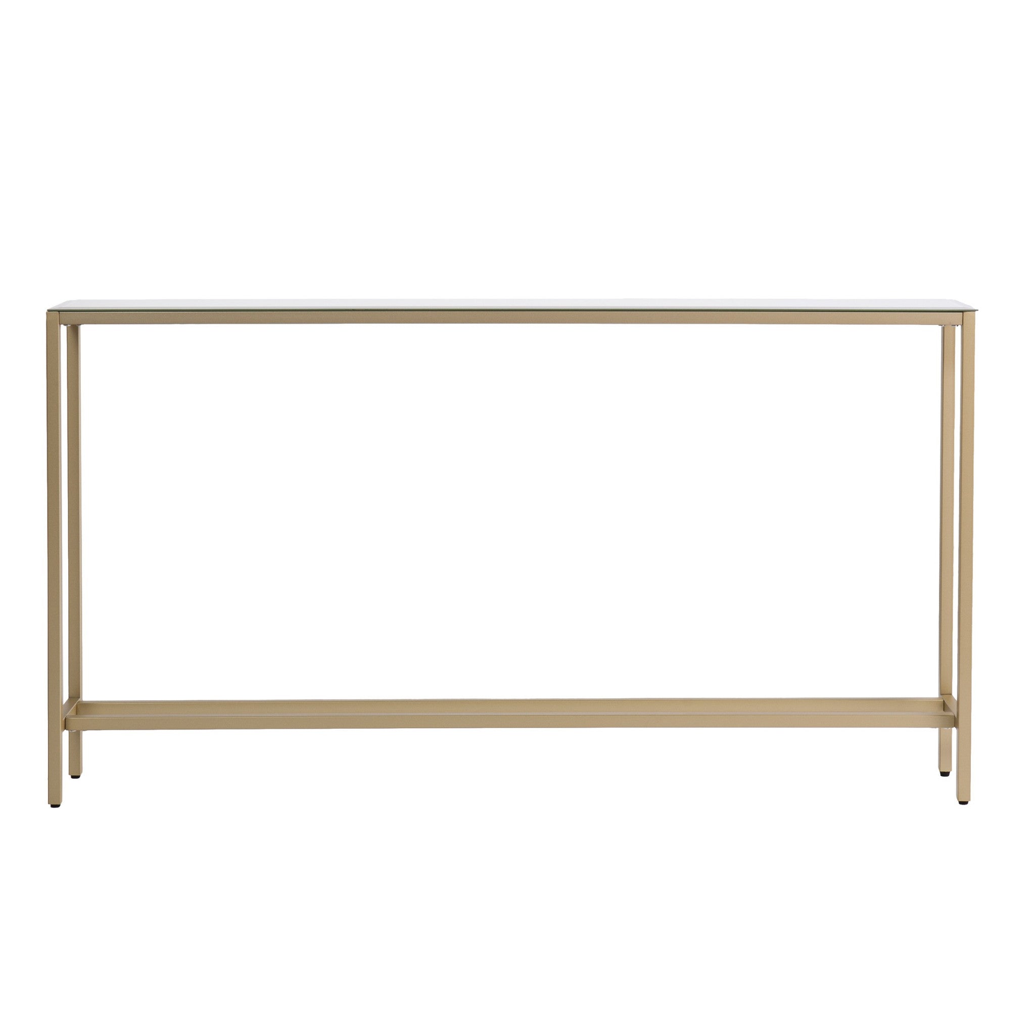 56" Silver and Gold Mirrored Glass Console Table